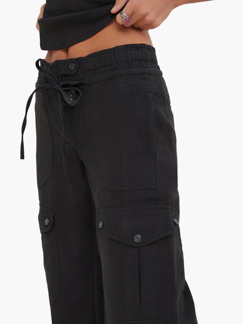Free People Park Avenue Cotton Cargo Pants Size S - Picture 3 of 7